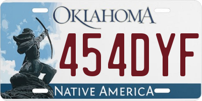 OK license plate 454DYF