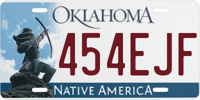 OK license plate 454EJF