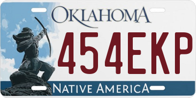 OK license plate 454EKP