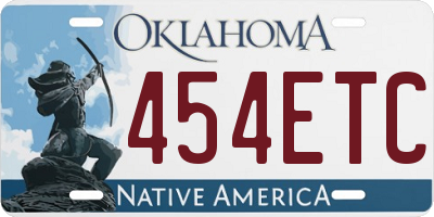 OK license plate 454ETC