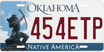 OK license plate 454ETP