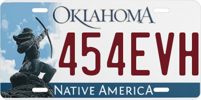 OK license plate 454EVH