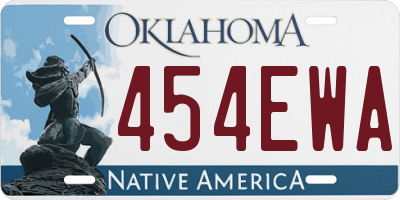 OK license plate 454EWA