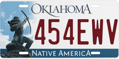 OK license plate 454EWV
