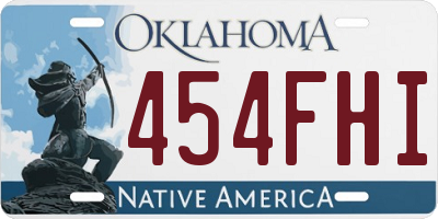 OK license plate 454FHI