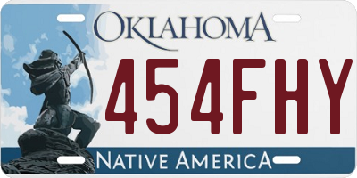 OK license plate 454FHY