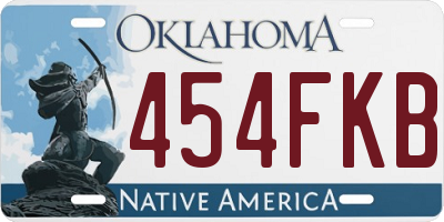 OK license plate 454FKB