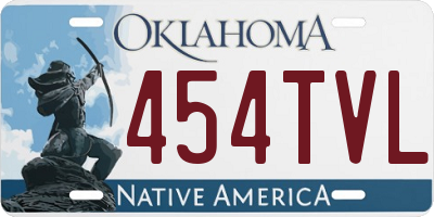 OK license plate 454TVL