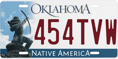 OK license plate 454TVW
