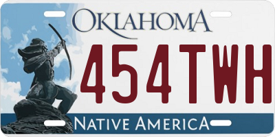 OK license plate 454TWH