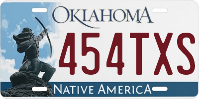 OK license plate 454TXS