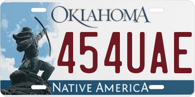 OK license plate 454UAE