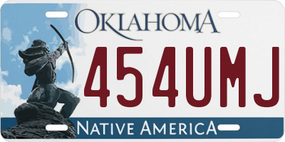 OK license plate 454UMJ