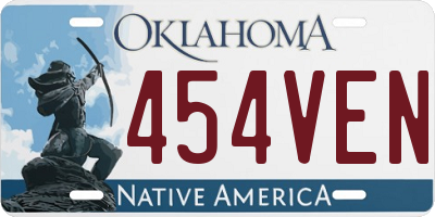 OK license plate 454VEN