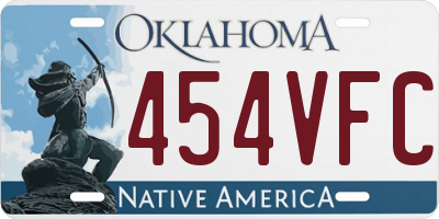 OK license plate 454VFC
