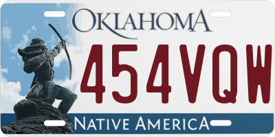OK license plate 454VQW