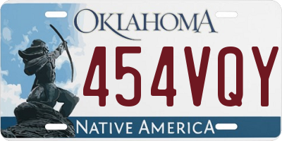 OK license plate 454VQY
