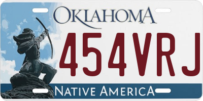 OK license plate 454VRJ