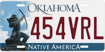 OK license plate 454VRL