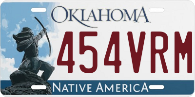 OK license plate 454VRM