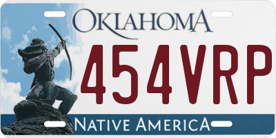 OK license plate 454VRP