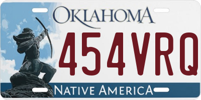 OK license plate 454VRQ