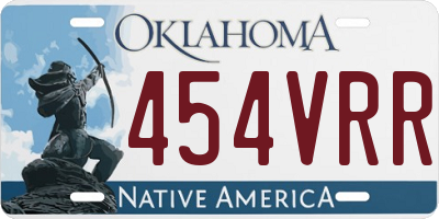 OK license plate 454VRR