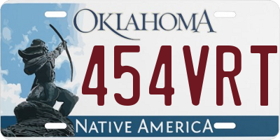 OK license plate 454VRT