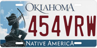 OK license plate 454VRW