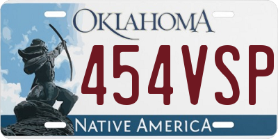 OK license plate 454VSP