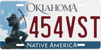 OK license plate 454VST