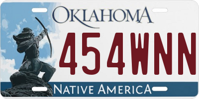 OK license plate 454WNN