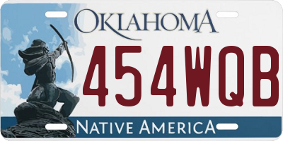 OK license plate 454WQB
