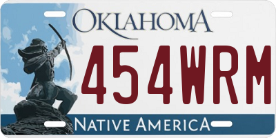 OK license plate 454WRM