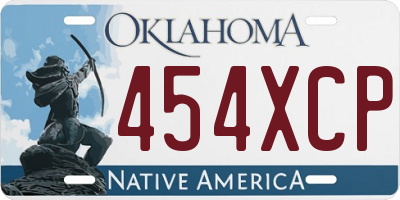 OK license plate 454XCP