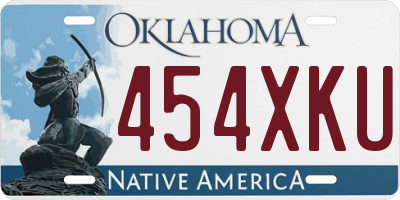 OK license plate 454XKU