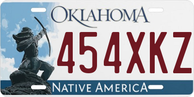 OK license plate 454XKZ