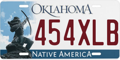 OK license plate 454XLB