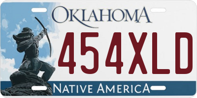 OK license plate 454XLD