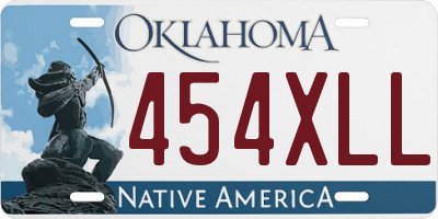 OK license plate 454XLL