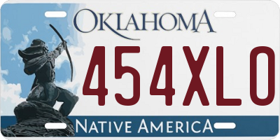 OK license plate 454XLO