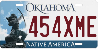 OK license plate 454XME