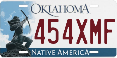 OK license plate 454XMF