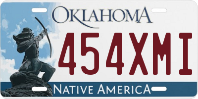 OK license plate 454XMI