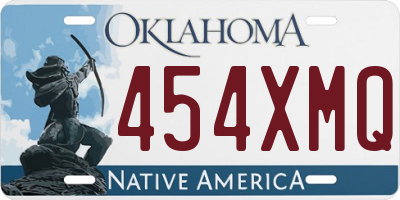 OK license plate 454XMQ