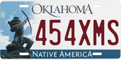 OK license plate 454XMS