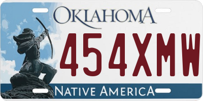 OK license plate 454XMW