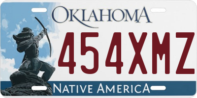 OK license plate 454XMZ