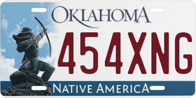OK license plate 454XNG