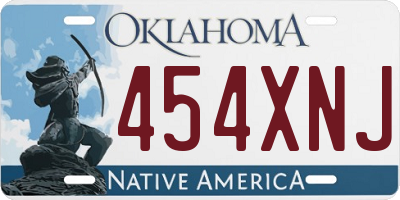 OK license plate 454XNJ
